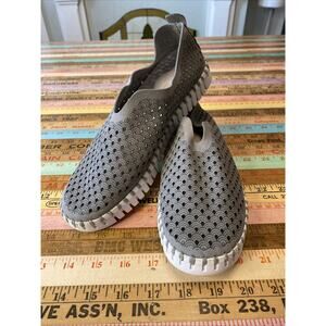 ILSE JACOBSEN 38 Tulip Laser Cut Gray Flats Sneakers Shoes US 8 8.5 Slip On